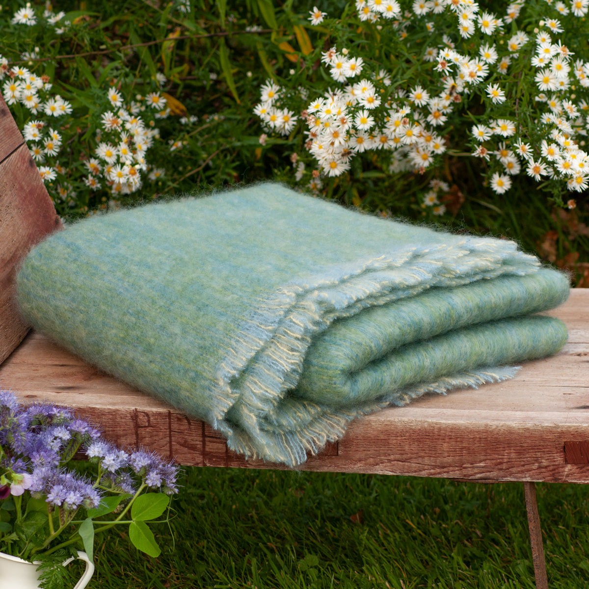 Mohairdecke, grün – Die Wolldecke