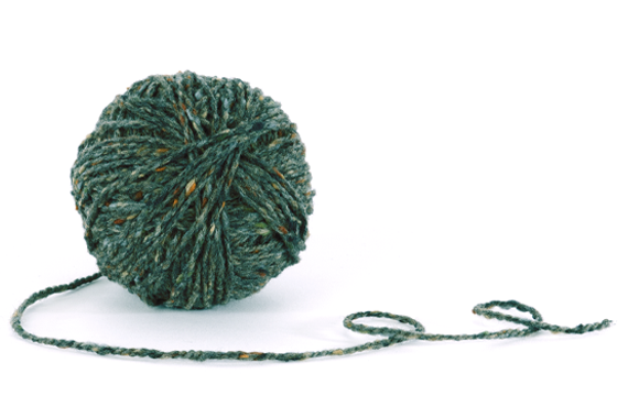 Wollknäuel grün matt
