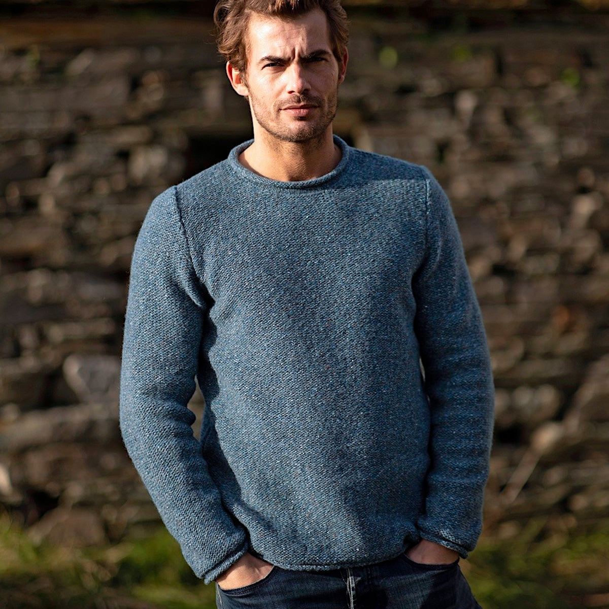 Herrenpullover aus Merinowolle mit Kaschmir-Anteil, Fisherman out