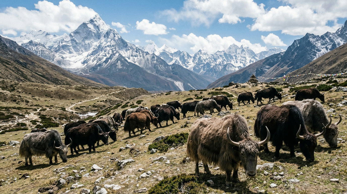 Yak Wolle – seltene Naturfaser für hochwertige Wolldecken
