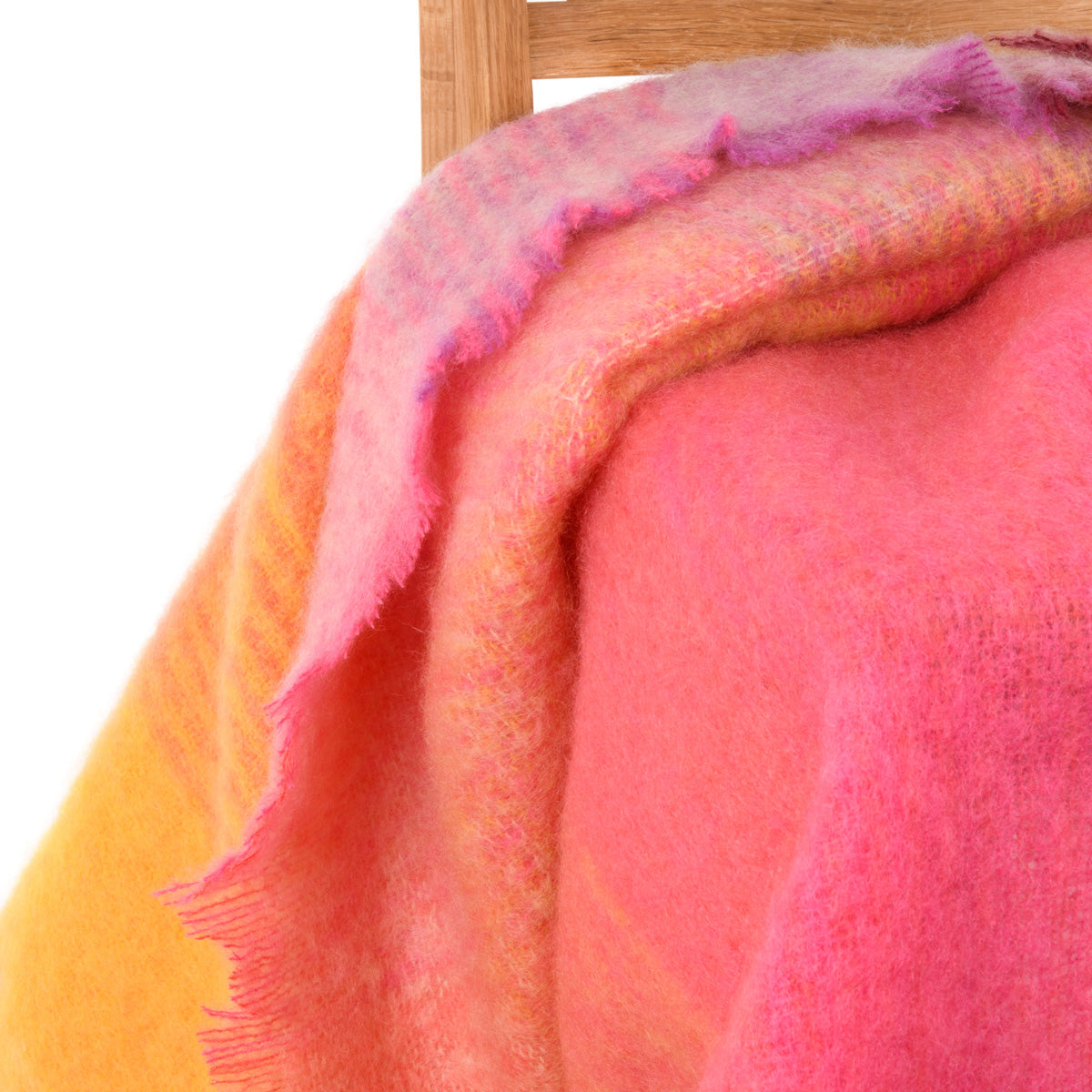 Bunte Mohairdecke