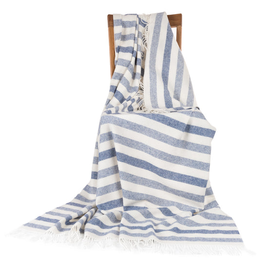 
                  
                    Gestreifte Lammwolldecke - "Am Meer"
                  
                