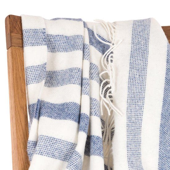 
                  
                    Gestreifte Lammwolldecke - "Am Meer"
                  
                