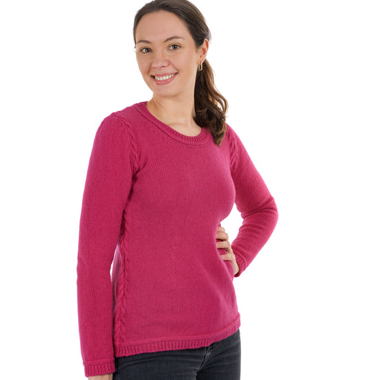 
                  
                    Damen Rundhalspullover in wild rose
                  
                