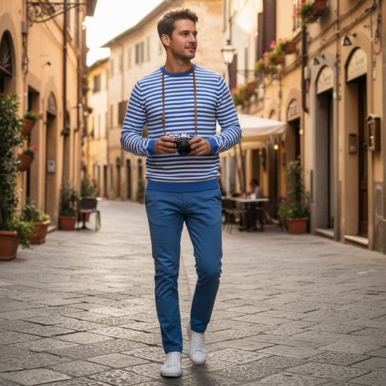 
                  
                    Feiner Langarm-Wollpullover aus Merinowolle
                  
                